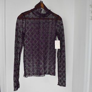 Free People Sheer Top in Berry Secret